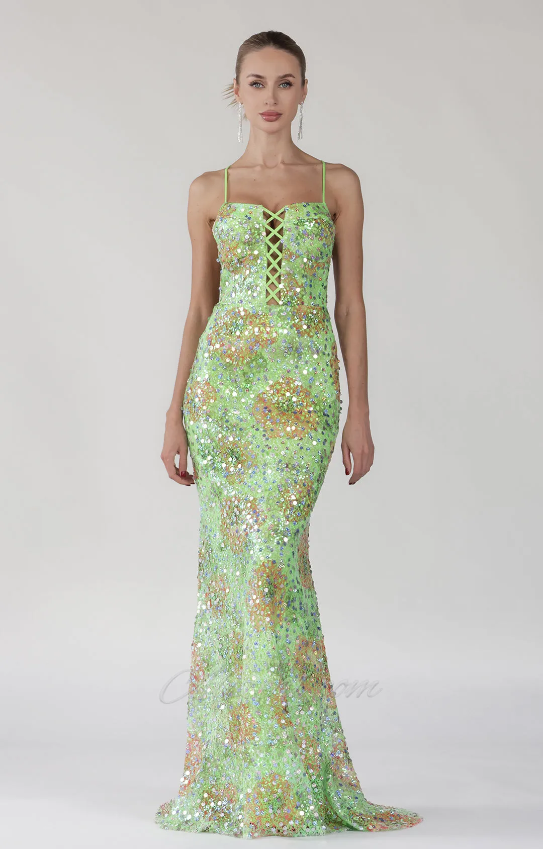 Sparkling Colorful Sequin Lace-up Mermaid Dress