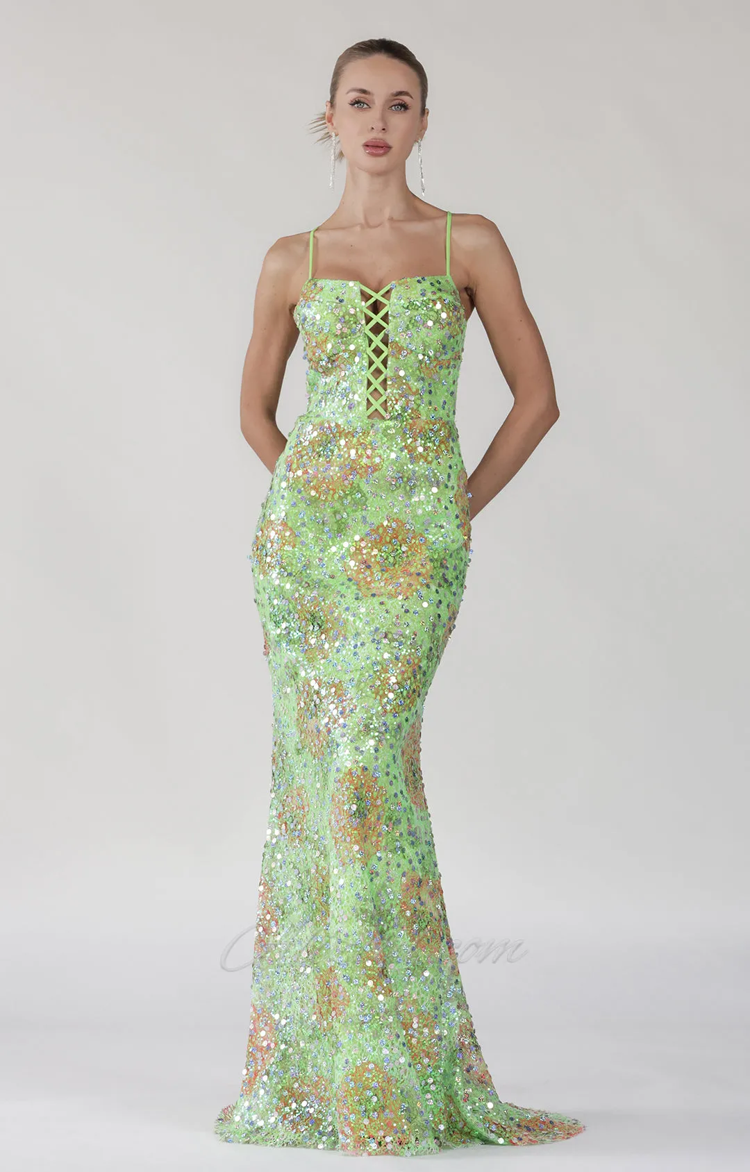 Sparkling Colorful Sequin Lace-up Mermaid Dress
