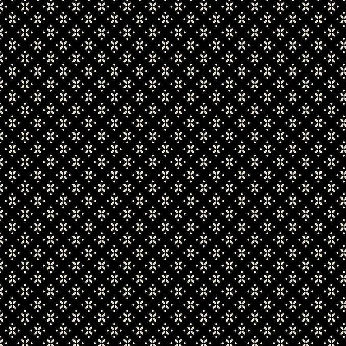 Stof Fabrics Nellies Shirtings Spots on Black Cotton Prints