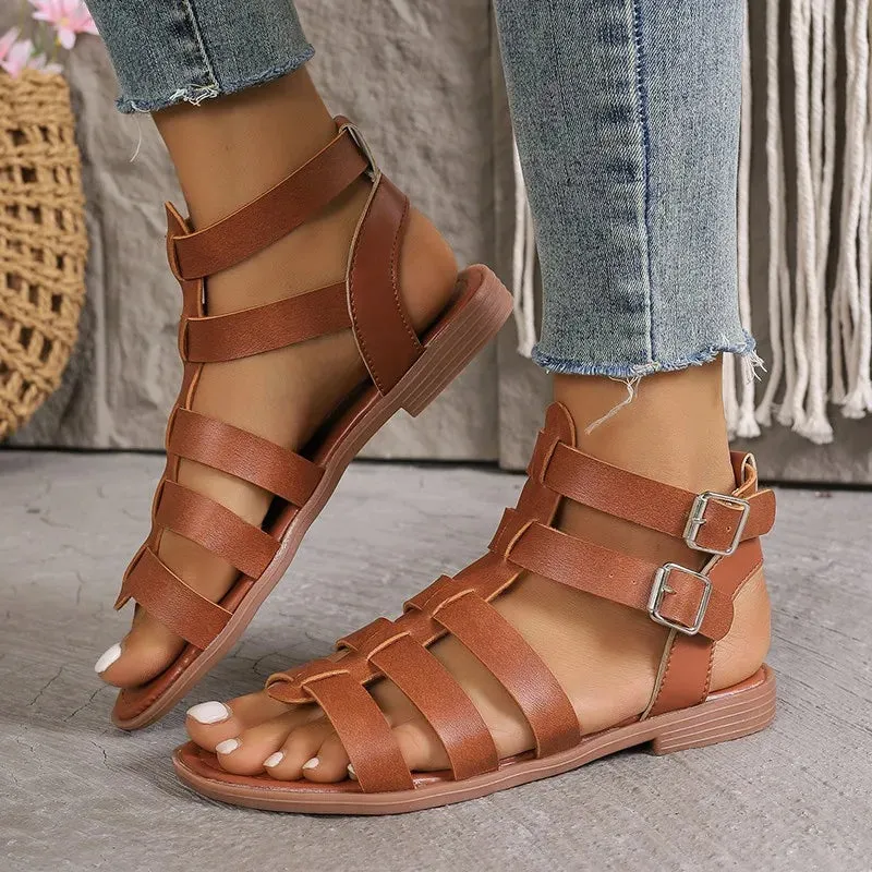 Sylis | Elegant Women's Sandals Brown White
