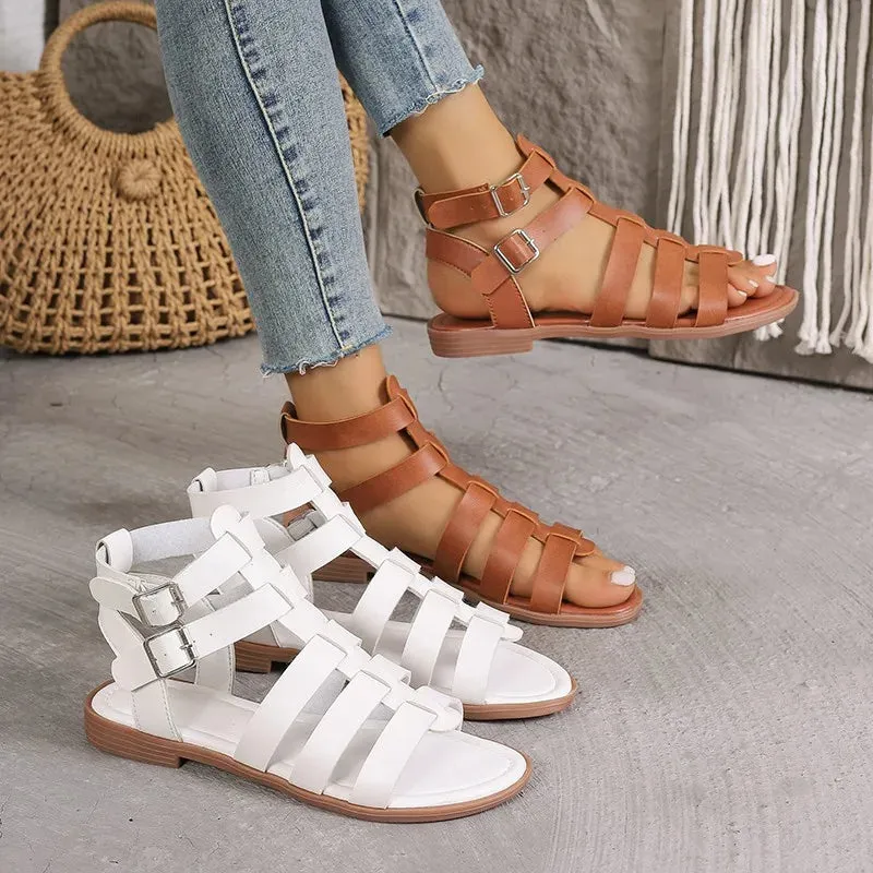 Sylis | Elegant Women's Sandals Brown White