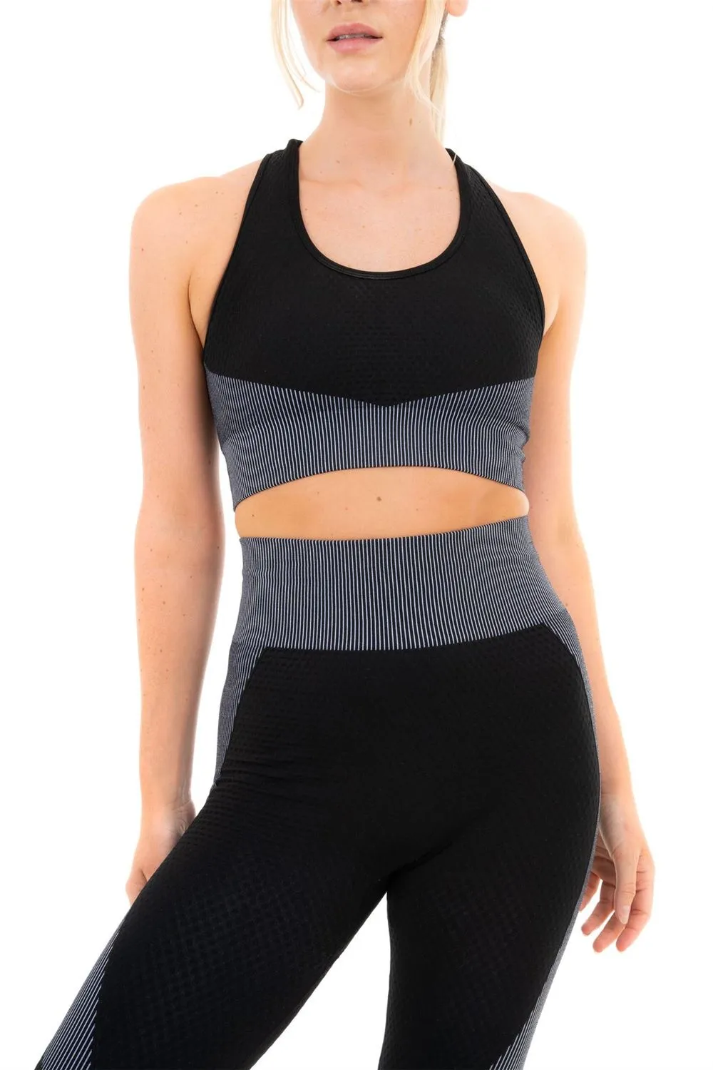 TEXTURED PANELLING WITH STRIPE BRA L