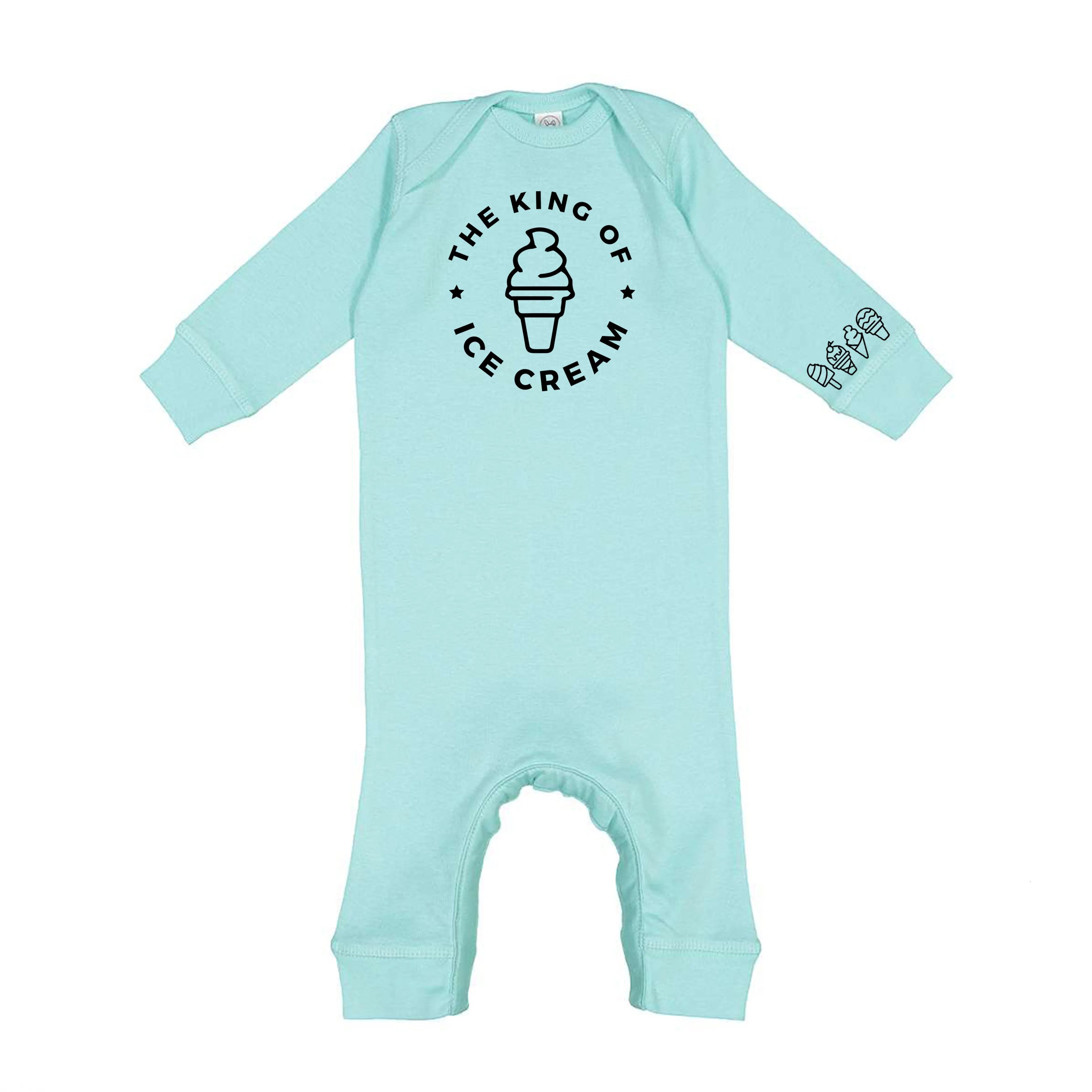 The King of Ice Cream - (Full Size) - Ice Cream Wrist Detail - One Piece Baby Sleeper