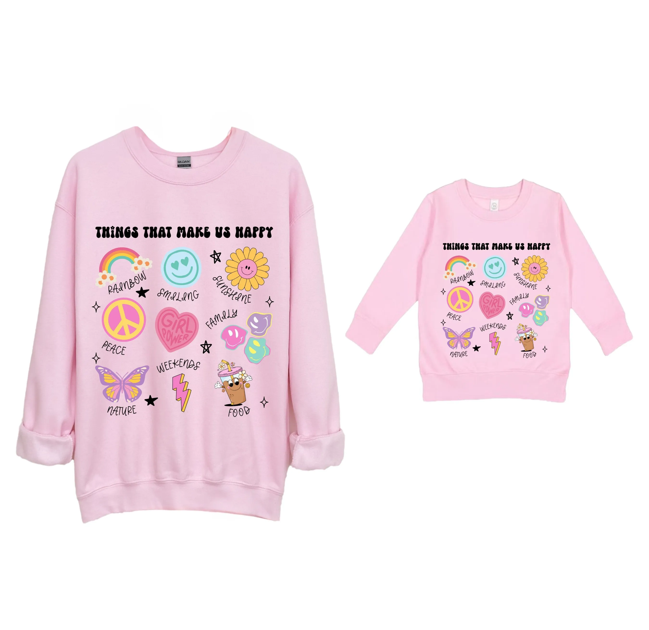 Things That Make Us Happy,  Mommy & Me Sweatshirts - Trendy Crewneck Sweatshirt