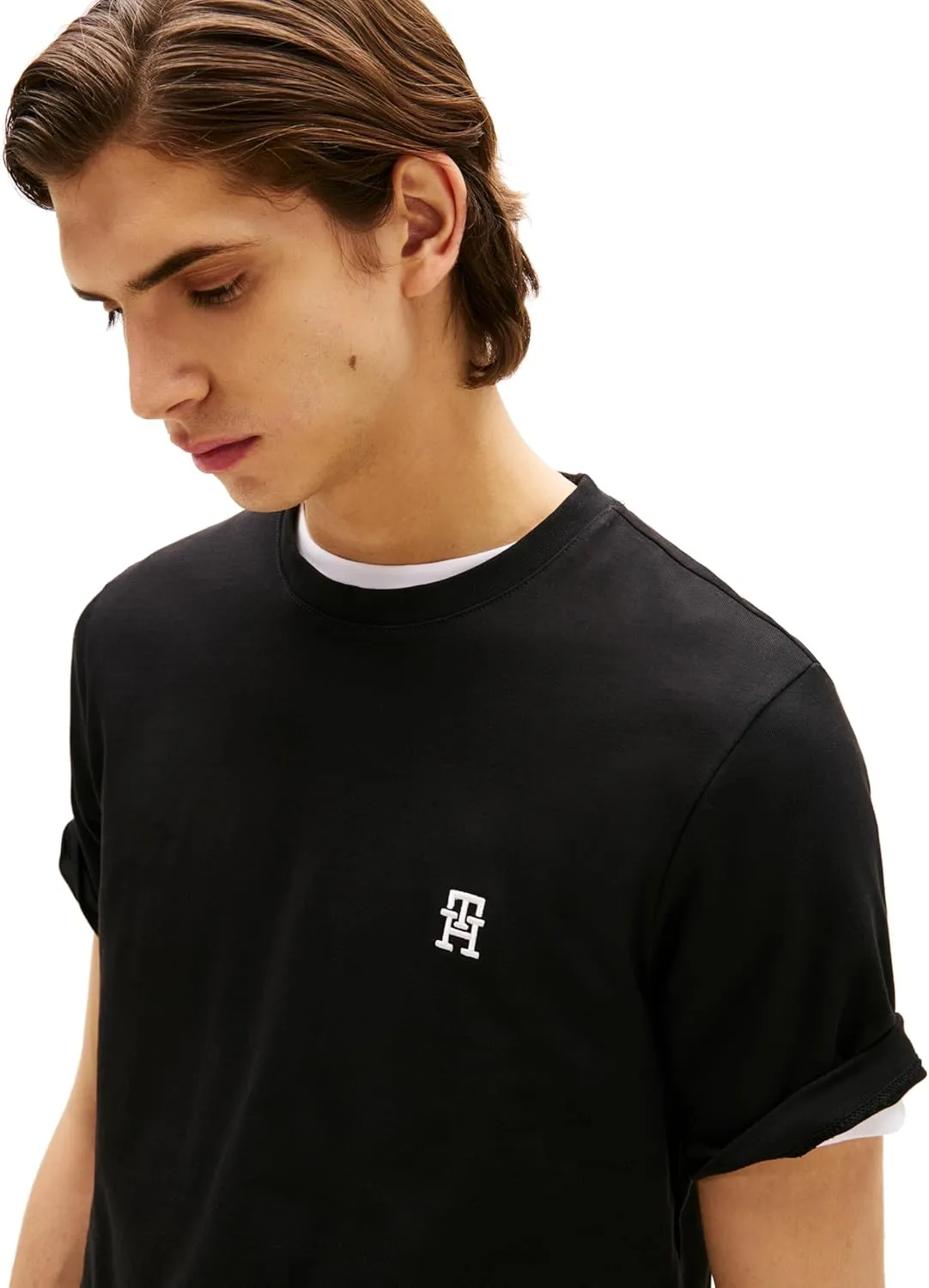 Tommy Hilfiger Men's Short Sleeve Cotton Graphic T-Shirts with Embroidered Monogram Logo