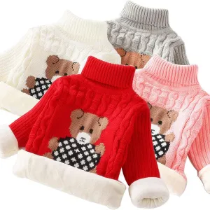 Trendy Winter Baby Sweaters For Girls Fashion Cartoon Knitted Boys Kids Sweaters Children Wholesale
