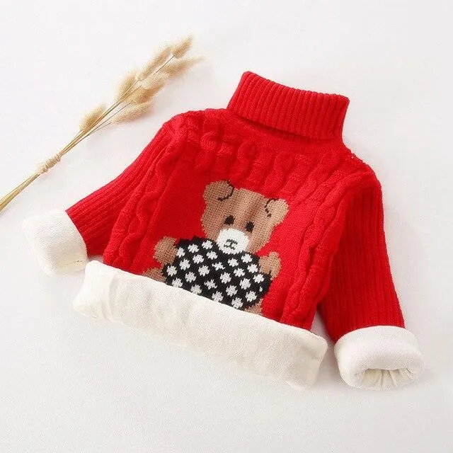 Trendy Winter Baby Sweaters For Girls Fashion Cartoon Knitted Boys Kids Sweaters Children Wholesale