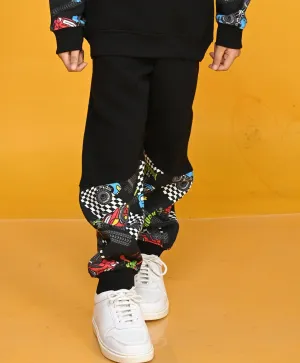 TRUCK BLACK COLOR BLOCK BOYS FLEECE JOGGER - BLACK