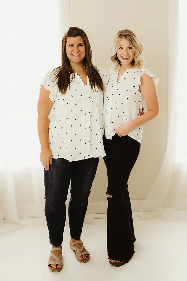 Two Tone Dot Top