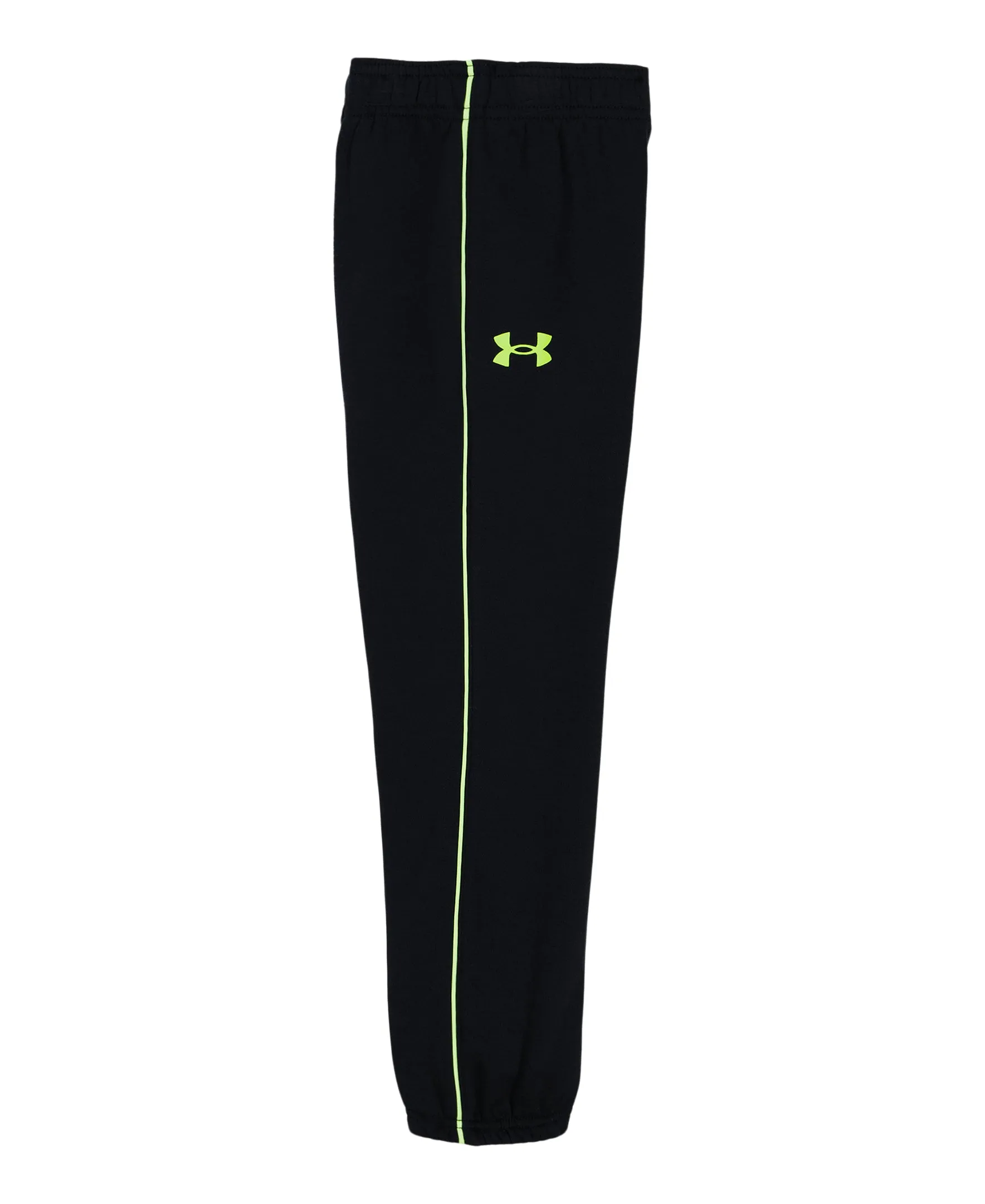 Under Armour Little Boys' UA Rival Colorblock Hoodie and  Joggers Set - Black / Castlerock Full Heather / High Vis Yellow