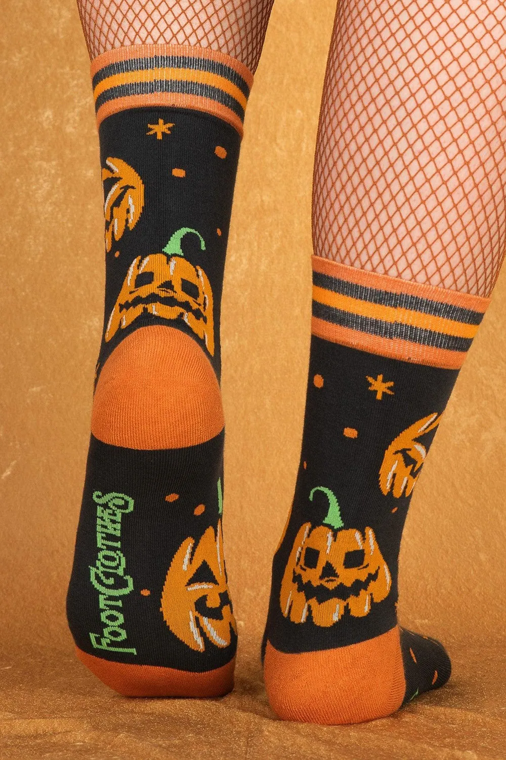 Vintage Jack-O-Lantern Pumpkin Crew Socks