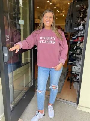 Whiskey Weather Crewneck Sweatshirt [Blush]