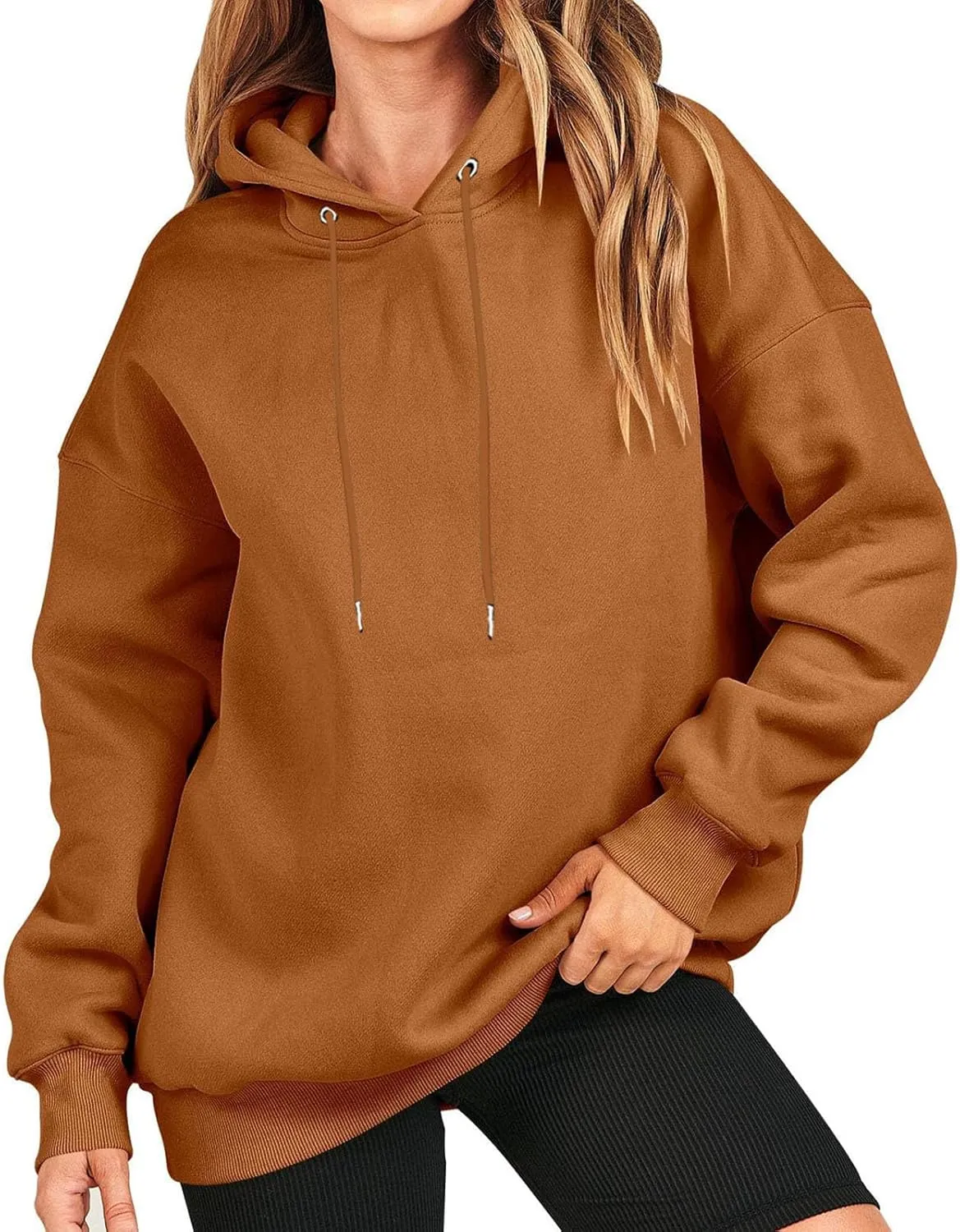 Winter Sweatshirts for Women Casual Solid Color Pullover Hoodies Drawstring Long Sleeve Sweatshirt Regular Shirts