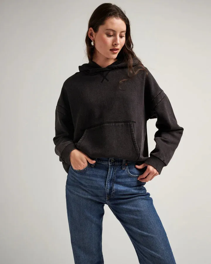 Women's Recycled Fleece Hoodie - Mineral Black