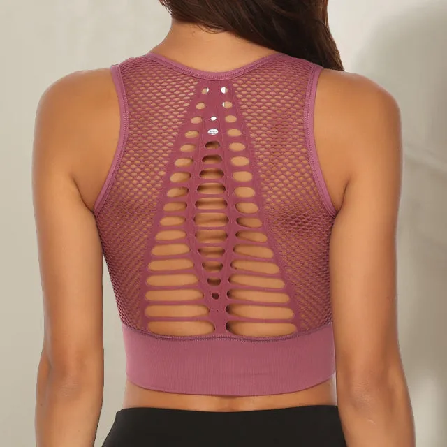 Workout Backless Solid Quick Dry Running Gym Sports Bra