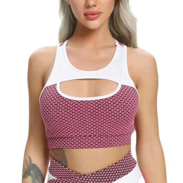Workout Backless Solid Quick Dry Running Gym Sports Bra