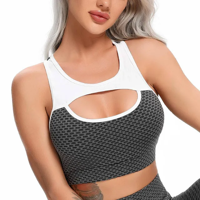 Workout Backless Solid Quick Dry Running Gym Sports Bra