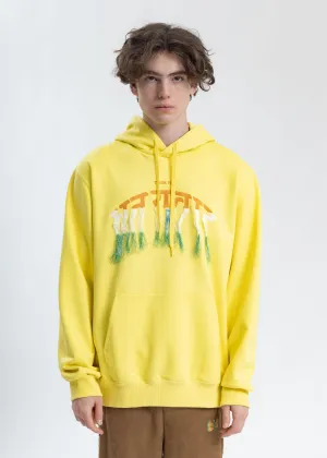Yellow Thank You Fringe Embroidery Hoodie