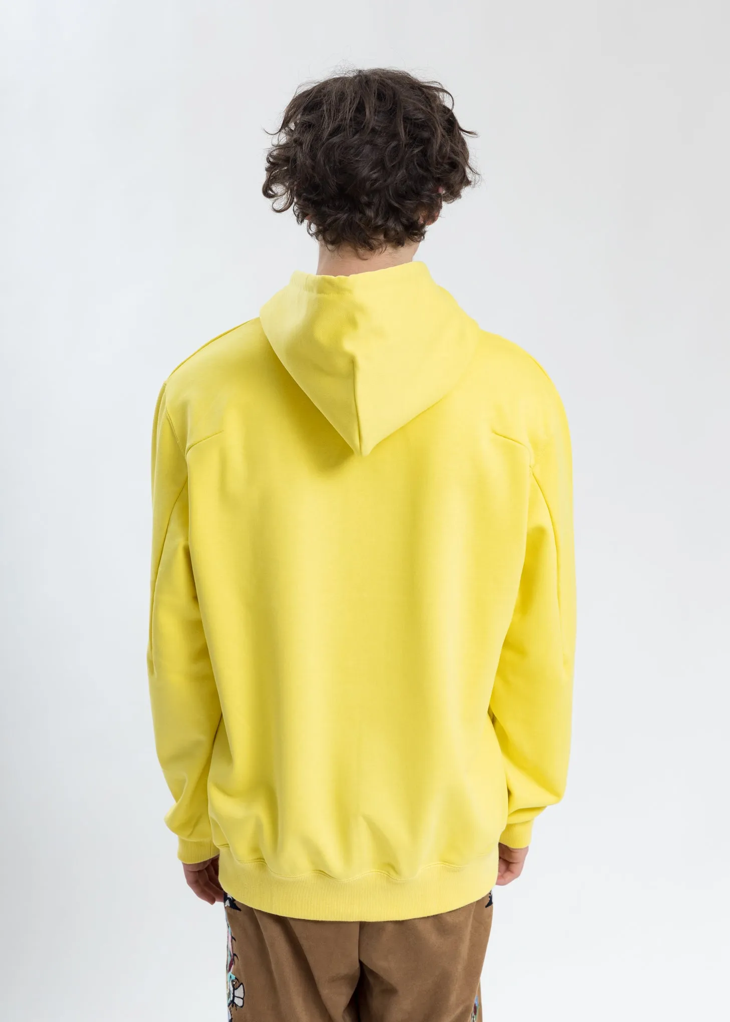 Yellow Thank You Fringe Embroidery Hoodie