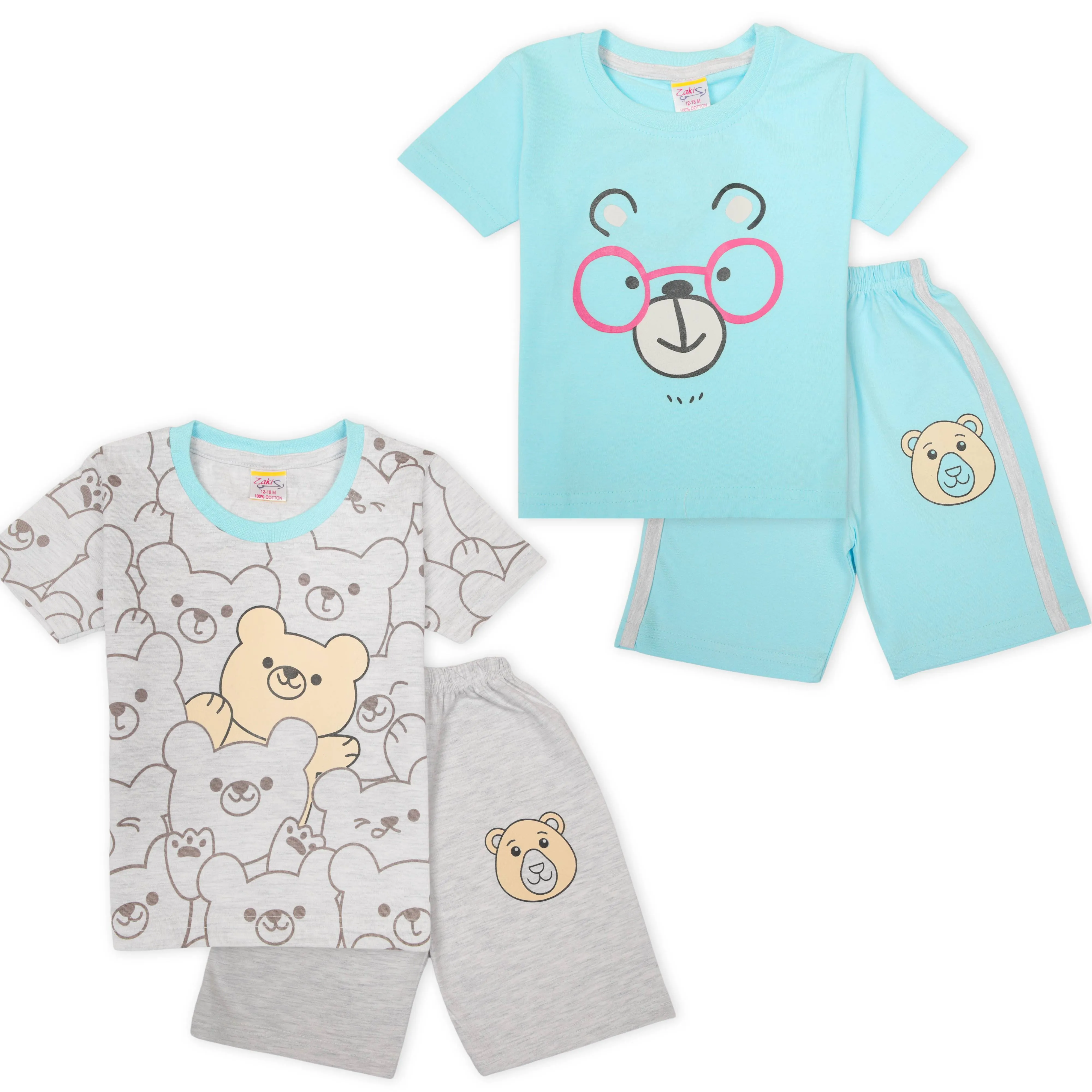Zaki - Boys 2 Top / 2 Shorts with Bermuda 4 Pcs Set (6-24M)60