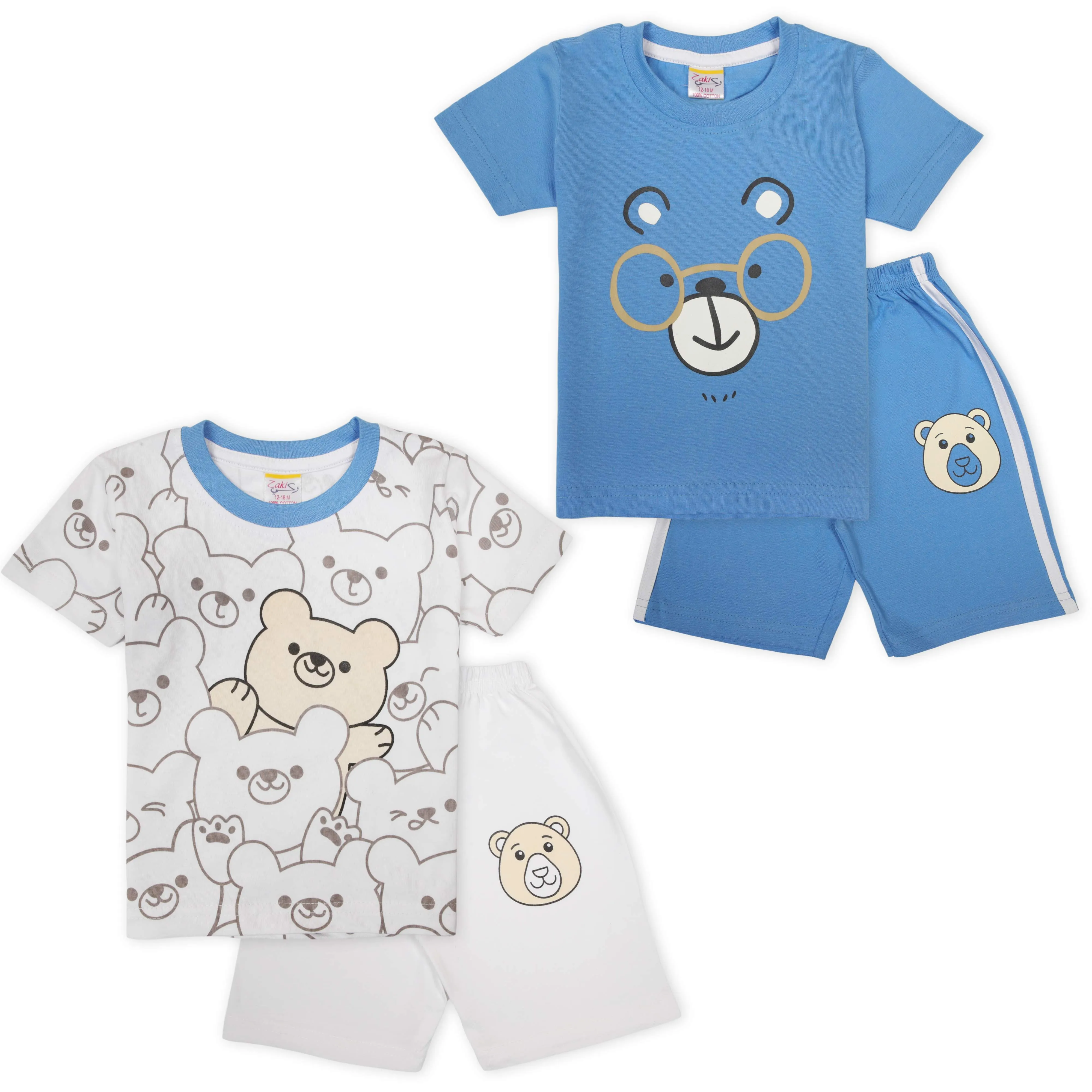 Zaki - Boys 2 Top / 2 Shorts with Bermuda 4 Pcs Set (6-24M)60