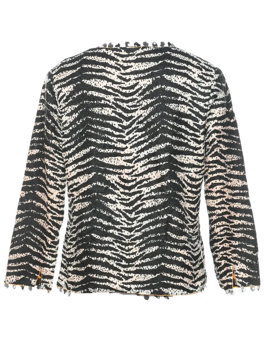 Zebra Print Black Jacket - M
