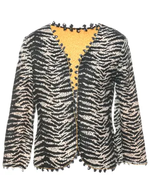 Zebra Print Black Jacket - M